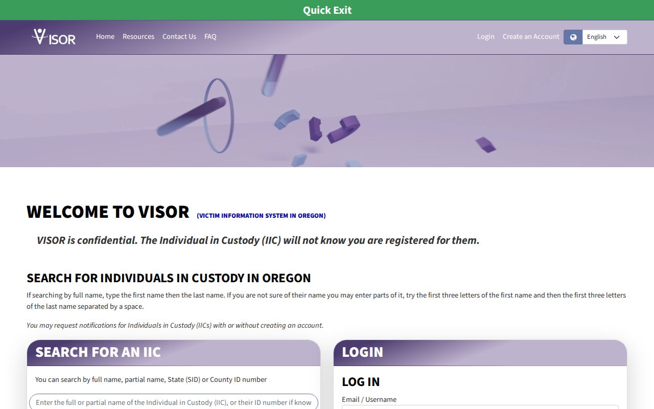 Linn County criminal records Oregon VISOR custody notifications
