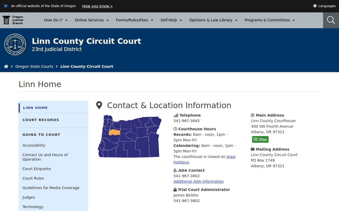 Linn County criminal records Circuit Court courthouse