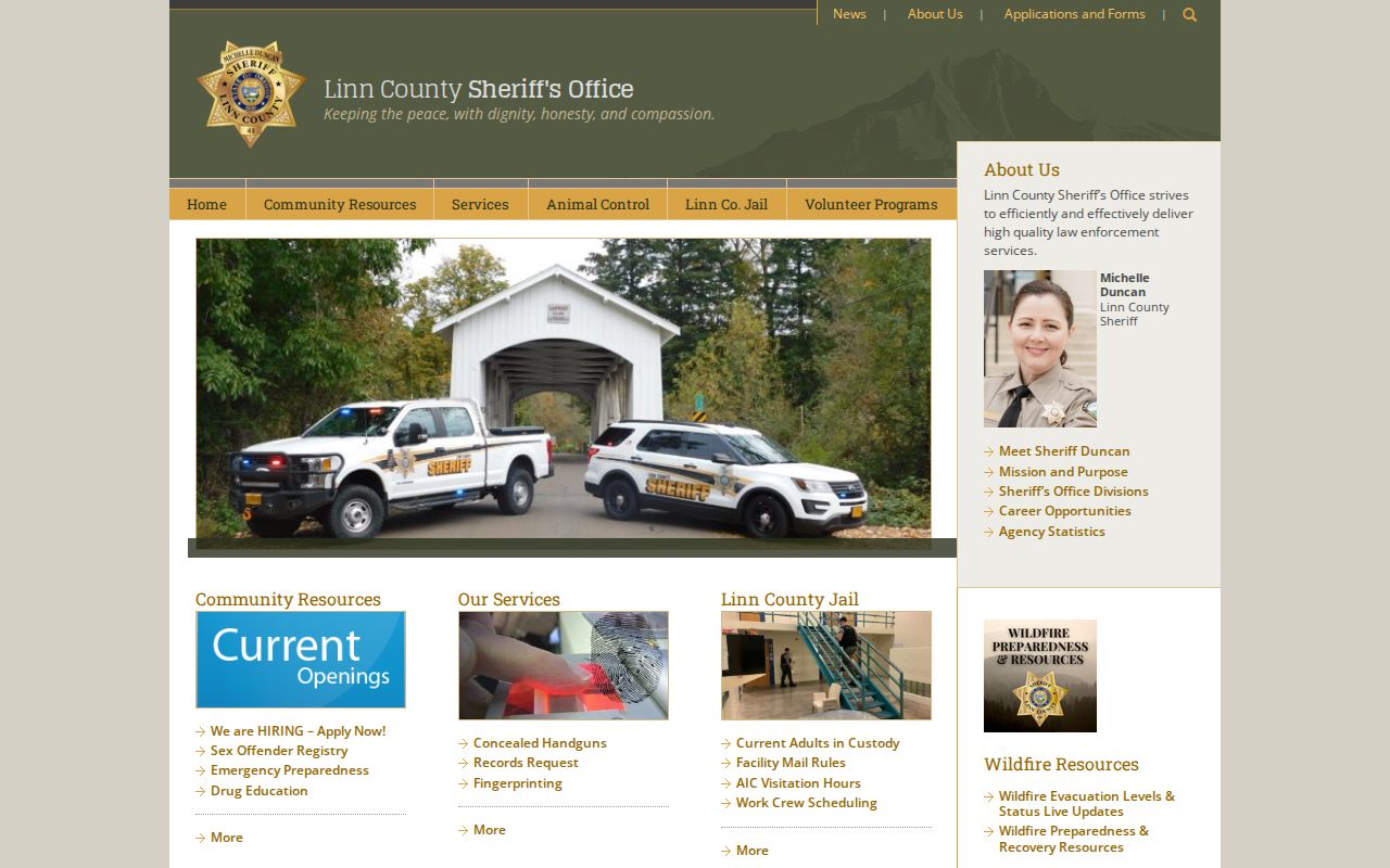 Linn County criminal history sheriff and jail services