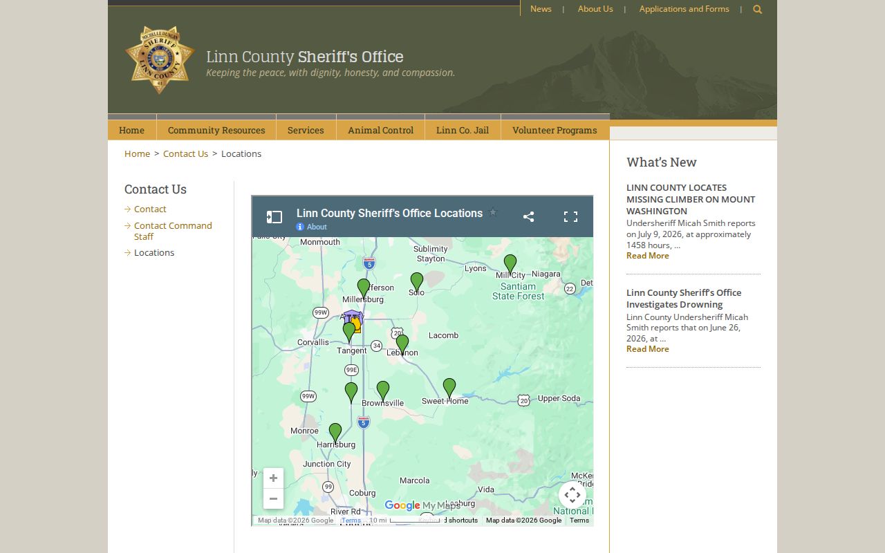 Linn County criminal records sheriff jail and courthouse locations